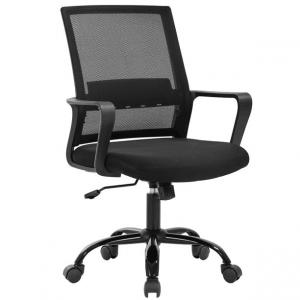 China Swivel Chair Office Revolving Chairs D60mm Black PU Casters supplier