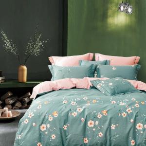 China Flower All Season 100% Cotton Bedding Printed Reversible Duvet Cover Set supplier