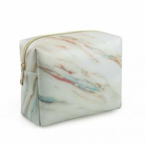 China Marble Pattern Makeup Organizer Pouch With Zipper , Mens Travel Toiletry Bag supplier