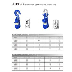 China JTPB-B Type Heavy Duty Snatch Pulley with Shackle Design for Mechanical Lifting Devices wholesale