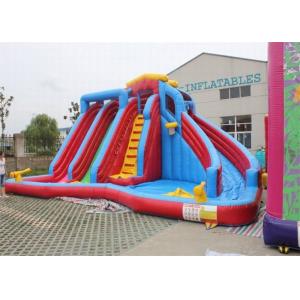 Approved Large Garden Inflatable Double Water Slide For Children