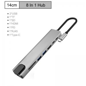 ROHS MacBook Pro RJ45 Adapter PD Charging 8 Port USB3.0 HUB