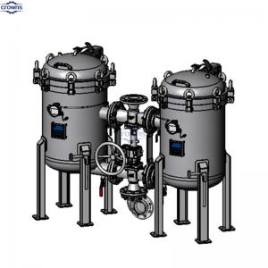 25-350 Mircon Stainless Steel Bag Filter Housing with Max Flow Rate of 27%-80% Filter Mesh