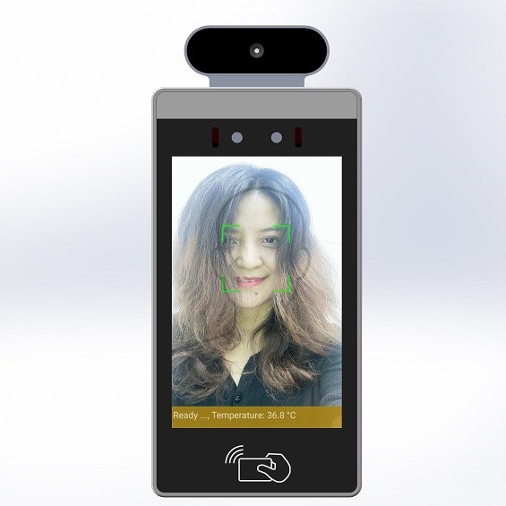 China Dual RFID/NFC Reader Facial Recognition POE 8 Inch Tablet With Temperature Test For Access Control supplier