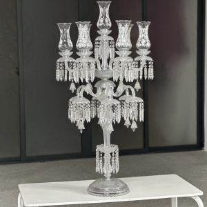China New Design Candelabra Luxury Wedding Decoration Crystal Centerpiece Bling Wedding Candelabra supplier