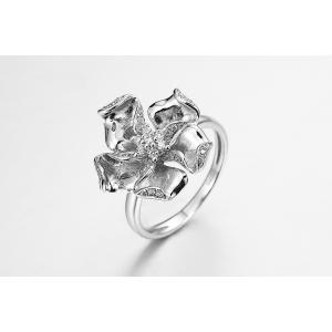 "Lotus" 925 Sterling Silver CZ Art Deco Rings Mother's Day Present