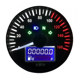 12V Motorcycle Speedometer 0-160 KM/H LED Digital Tachometer Lcd  Instrument Gauge Odometer with Fuel meter Indicator