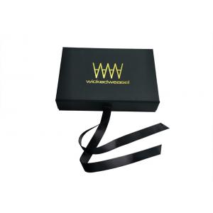 Bikini Swimwear Packaging Book Shaped Box Black Ribbon Magnet Closure ISO Approval