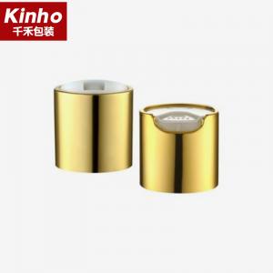 China Gold Silver Cosmetic Bottle Cap 20/410 20/415 24/410 24/415 28/410 28/415 Aluminum Disc Top Cap supplier