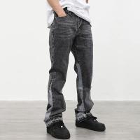China                  Custom Streetwear Pant 100% Cotton Jogger Elasticated Waistband Black Men Blank Straight Leg Sweatpants              on sale