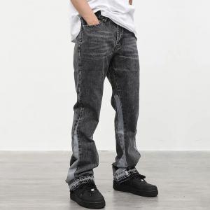 China                  Custom Streetwear Pant 100% Cotton Jogger Elasticated Waistband Black Men Blank Straight Leg Sweatpants              supplier