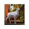 China White And Gold Garden Decoration Deer Outdoor Fiberglass Sculpture Painted wholesale