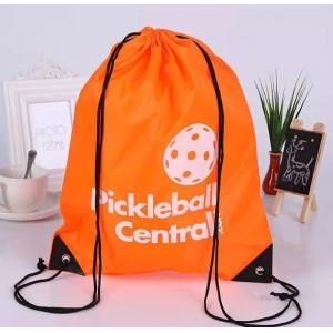 Eco Friendly Orange Sports Drawstring Backpacks For Athlete Packing And Fitting