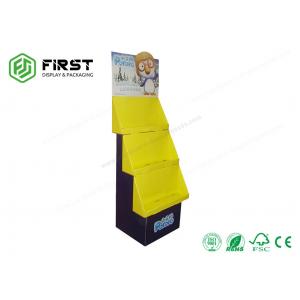 Custom 4 Color Printing Recycling Floor Cardboard Display Shelf For Shop Retail