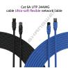 China Cat6a 24awg UTP Cable PVC Jacket 4pair CE UL MultipleTwist 100% Oxygen-free Pure Copper Indoor Blue Black Ethernet Network wholesale