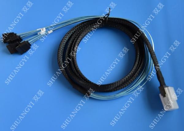 SFF 8087 To 4 SATA Serial Attached SCSI Cable , 1.5m Internal 6gb SAS Fan Out