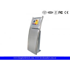 China Customizable Information Touch Screen Kiosk Stand With Two Stainless Steel Poles supplier