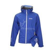 China Mens Waterproof Lightweight Rain Jacket With Packable Pocket on sale