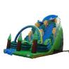 Green Forest Theme Blow Up Slide , Giant Inflatable Slide With Climbing Wall
