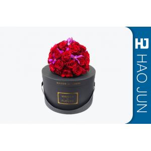 China New Arrival High Quality Round Black Cardboard Decorative Flower Boxes Kraft Paper Gift Box supplier