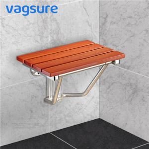 Loading Weight 160KG Fold Down Shower Seat , Relaxing Waterproof Solid Wooden Shower Seat