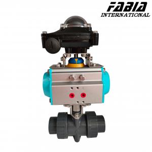 China Pvc  Pneumatic Operated Ball Valve Soft Seated Valves Pneumatic Ball Valve supplier