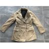 Flaxen Corduroy Wadded Double Breasted Coat , Long Womens Cotton Jacket