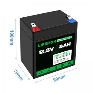 Rechargeable 12V 8Ah LiFePO4 Battery LFP For Solar Power Lighting Power