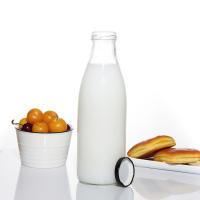 China 200ml 500ml Refillable Glass Milk Bottles Jars In Bulk For Strawberry Milk on sale
