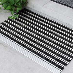 China 45CMX75CM Aluminium House Entrance Carpet Remove Dirt Custom Welcome Mats For Home supplier