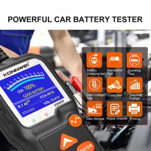 6-16V Car Motorcycle Battery Capacity Analyzer KONNWEI KW650 with 13 Languages LCD Color Screen