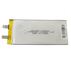 3.3V 3.63Wh Prismatic Lithium Iron Phosphate (LiFePO4) Battery (size: 4.0 x 42 x 95 mm)