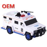 China Customized Robotic Police Car Coin Bank With  Finger Print Plastic Money Box on sale