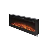 China Wall Mounted Indoor Electric Fireplace Heater with 750-1500W Power Output and Black Finish on sale