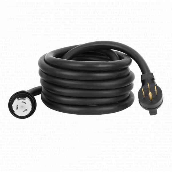Heavy Duty 50 Amp Generator Extension Cord 14-50P to SS2-50R for RV Transfer Switch Home Backup Weatherproof with Grip Handle