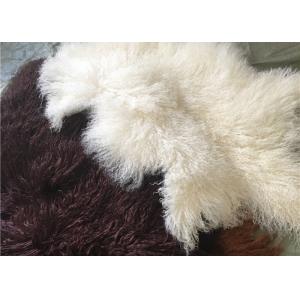 China Long curly Sheepskin Material Natural White Tibetan lambswool Mongolian fur hides supplier