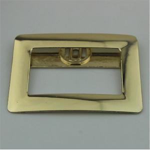 Custom shiny gold zinc alloy rectangle magnetic button lock for handbags