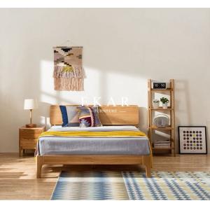 China European Nordic Bedroom Furniture Oak Solid Wood Queen King Size Bed supplier