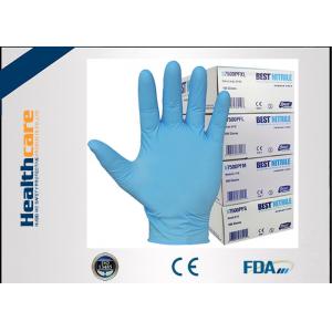 China 9 Mil 6 Mil Blue Nitrile Exam Disposable Protective Gloves Examination Powder Free supplier