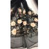 Flower Embroidered Sequin Lace Fabric , Multi Colored 3D Flower Mesh Lace