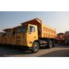 Yellow Mining Dump Truck / 10 Wheeler Dump Truck With Steel Cargo Box