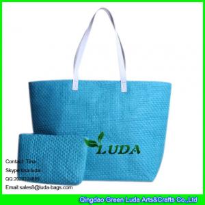 LUDA ladies new design fashion paper straw bag with cosmetic handbag