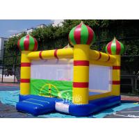 China Indoor rainbow balloon kids inflatable aladdin bouncer with pillar N obstacle inside on sale