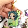 China Custom Clear Double Printing Epoxy Acrylic Charms Keychains with Glitter wholesale