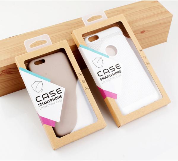 Customized Phone Case Packaging Kraft Paper Box with Clear pvc Window