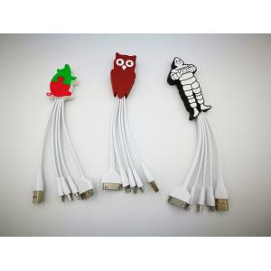 Custom PVC Cartoon USB extension Cable Micro USB/Type-C/Lighting input for Corporate Gift