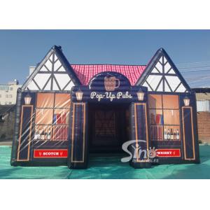 China Mobile Portable Pop Up English Inflatable Pub House With Full Digital Printing And Roll Up Fly Screen supplier