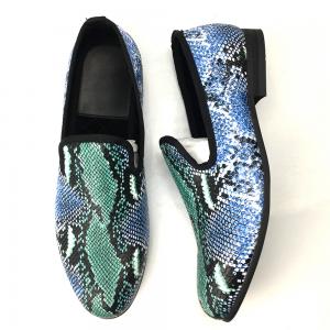 China Elegant Design Snakeskin Mens Loafers Wear Resistant Mens Leather Driving Shoes supplier