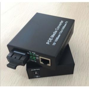 China IEEE 802.3af/at PoE media converter 100M FX SC port or SFP slot and 10 / 100M RJ45 port supplier