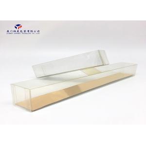 Delicate Custom PET Plastic Box Gold Hard Paper Inside Clear Plastic Box Packaging